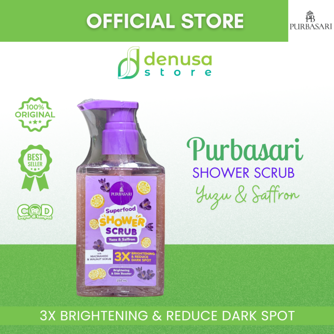 PURBASARI Superfood Yuzu n Saffron Shower Scrub 280 ml