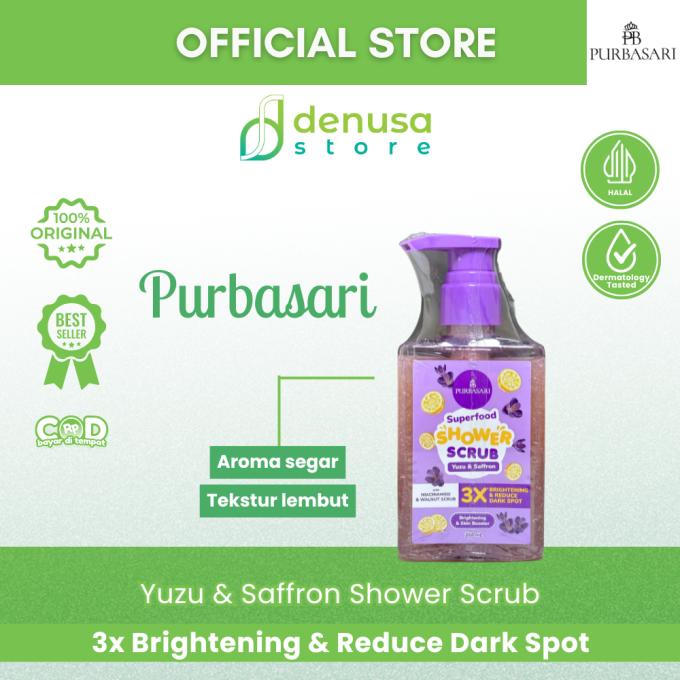 PURBASARI Superfood Yuzu n Saffron Shower Scrub 280 ml