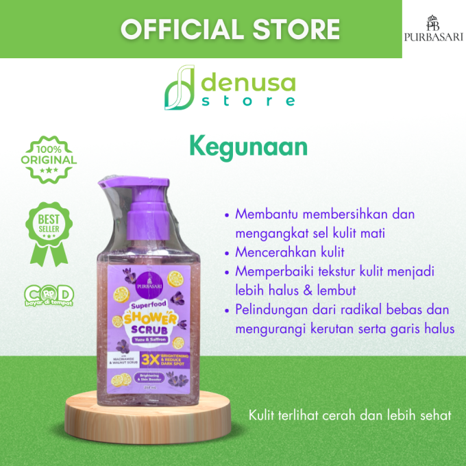 PURBASARI Superfood Yuzu n Saffron Shower Scrub 280 ml