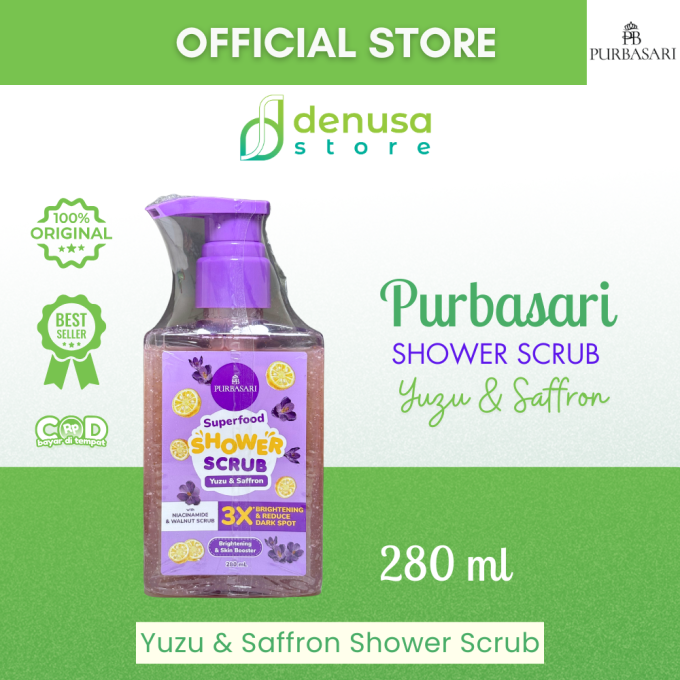 PURBASARI Superfood Yuzu n Saffron Shower Scrub 280 ml