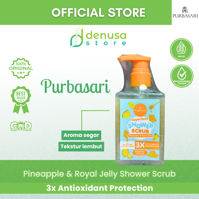 PURBASARI Superfood Pineapple n Royal Jelly Shower Scrub 280 ml
