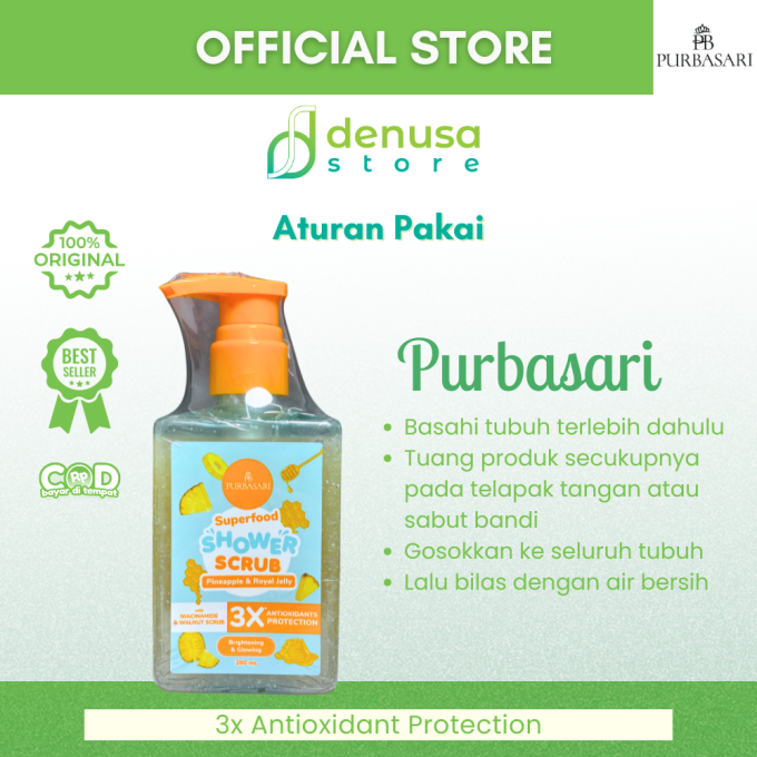 PURBASARI Superfood Pineapple n Royal Jelly Shower Scrub 280 ml