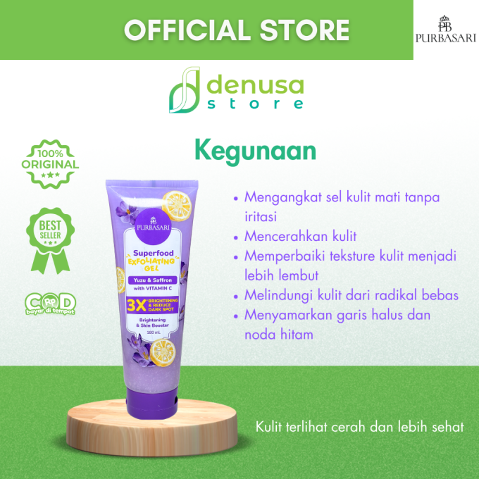 PURBASARI Superfood Yuzu n Saffron Exfoliating Gel 180 ml