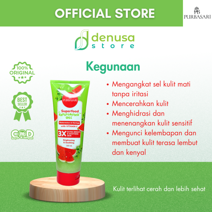 PURBASARI Superfood Watermelon n Moringa Exfoliating Gel 180 ml