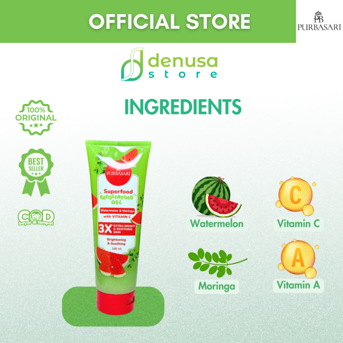 PURBASARI Superfood Watermelon n Moringa Exfoliating Gel 180 ml