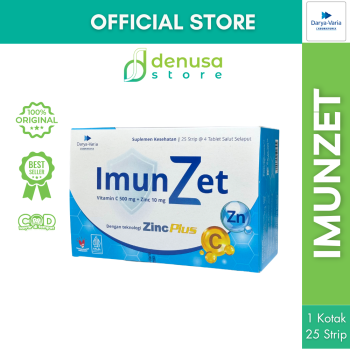 IMUNZET Vitamin C 500 mg + Zinc 10 mg 1 Kotak 25 Strip