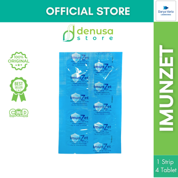IMUNZET Vitamin C 500 mg + Zinc 10 mg 1 Strip 4 Tablet Salut Selaput