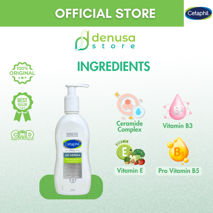 CETAPHIL PRO Ad Derma Skin Restoring Moisturizer Dry Itchy Sensitive Skin 295 ml