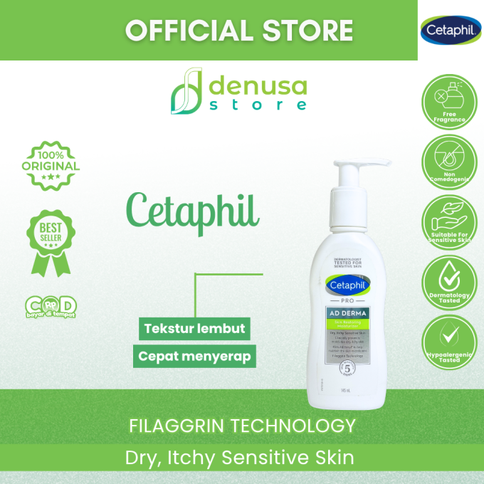 CETAPHIL PRO Ad Derma Skin Restoring Moisturizer Dry Itchy Sensitive Skin 145 ml