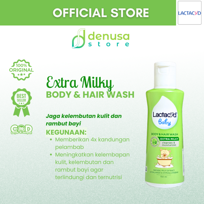 LACTACYD Baby Body n Hair Wash Extra Milky 150 ml