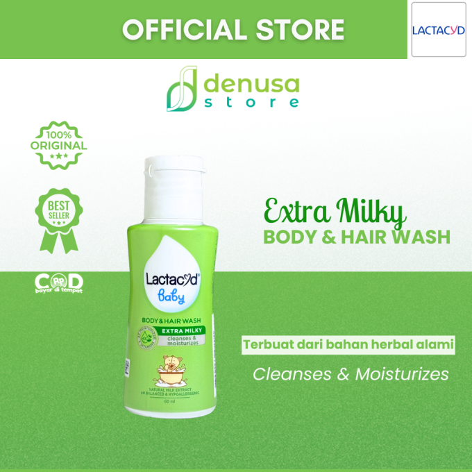 LACTACYD Baby Body n Hair Wash Extra Milky 60 ml