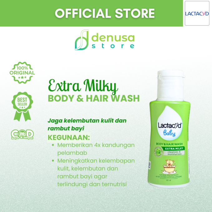 LACTACYD Baby Body n Hair Wash Extra Milky 60 ml