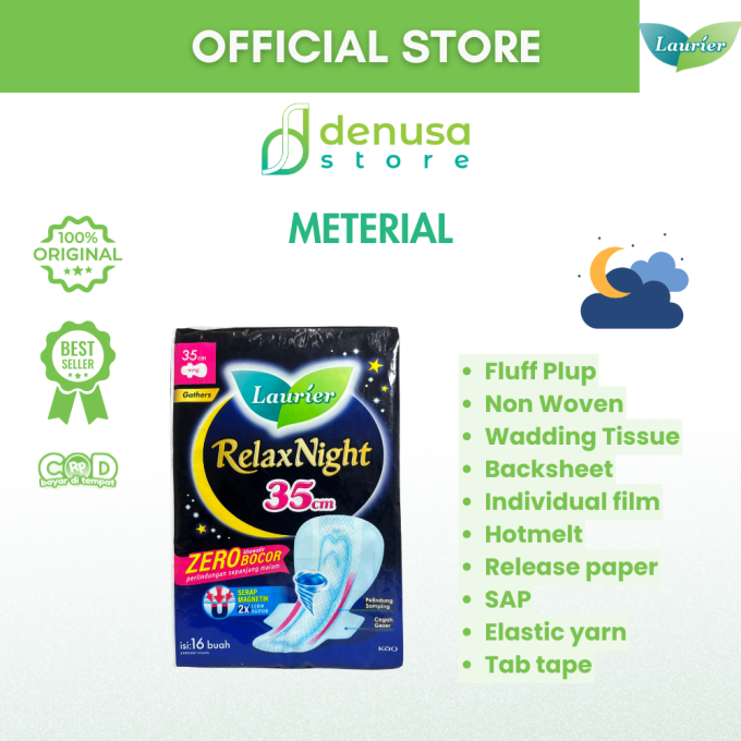 LAURIER Relax Night Wing Gathers 35cm isi 16