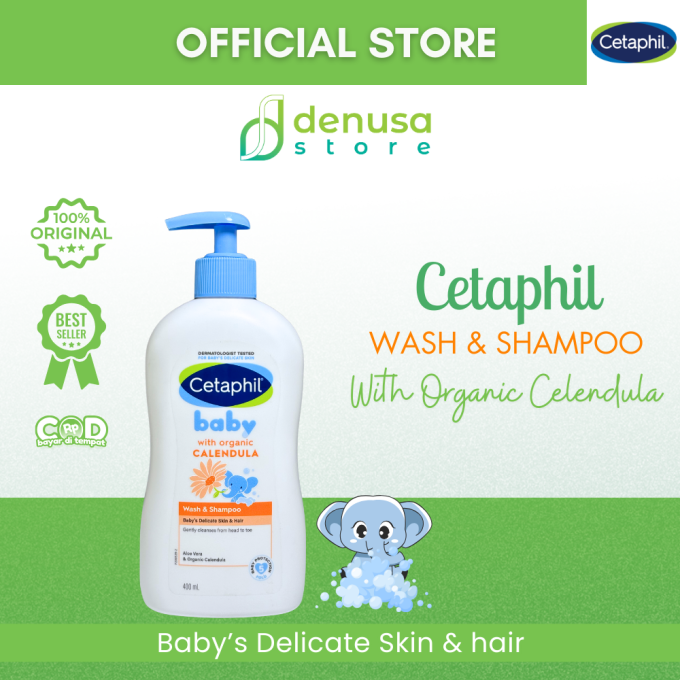 CETAPHIL Baby With Organic Calendula Wash n Shampoo Babys Delicate Skin n Hair 400 ml