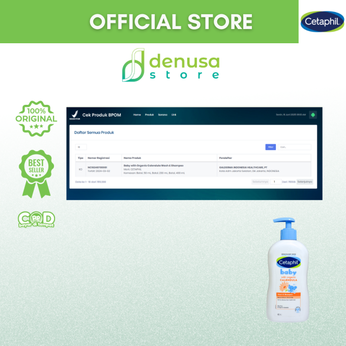 CETAPHIL Baby With Organic Calendula Wash n Shampoo Babys Delicate Skin n Hair 400 ml