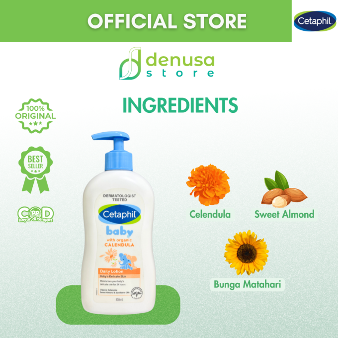 CETAPHIL Baby With Organic Calendula Daily Lotion Babys Delicate Skin 400 ml
