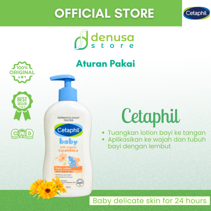 CETAPHIL Baby With Organic Calendula Daily Lotion Babys Delicate Skin 400 ml