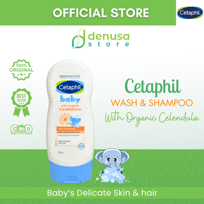 CETAPHIL Baby With Organic Calendula Wash n Shampoo Babys Delicate Skin n Hair 230 ml