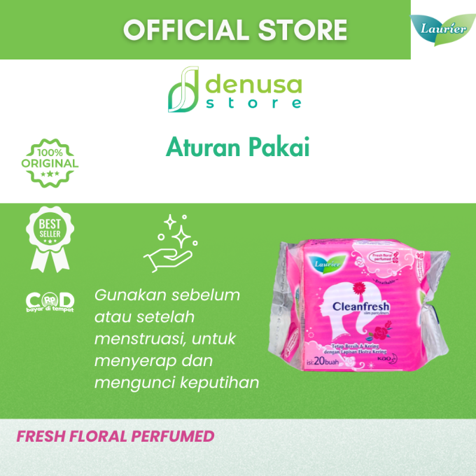 LAURIER Cleanfresh Slim Pantyliners Fresh Floral Perfumed isi 20