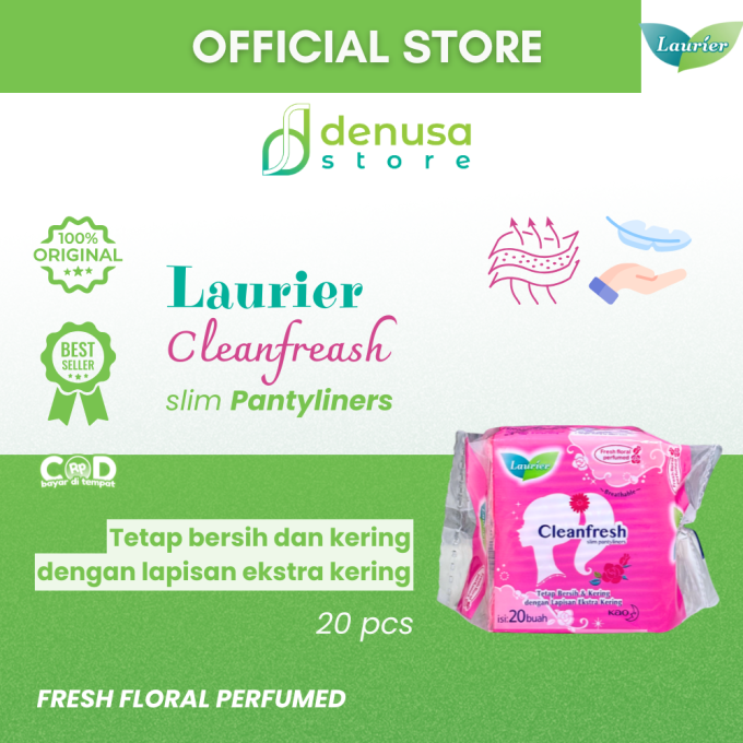 LAURIER Cleanfresh Slim Pantyliners Fresh Floral Perfumed isi 20