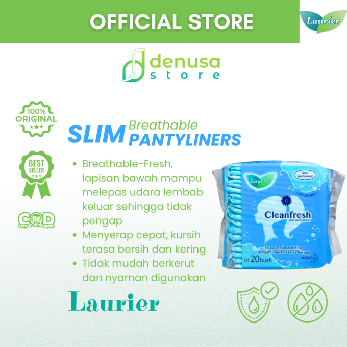 LAURIER Cleanfresh Slim Pantyliners Non Perfumed isi 20