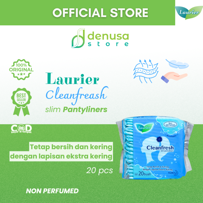 LAURIER Cleanfresh Slim Pantyliners Non Perfumed isi 20