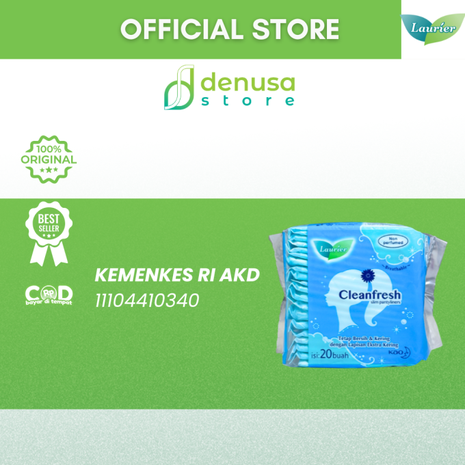 LAURIER Cleanfresh Slim Pantyliners Non Perfumed isi 20