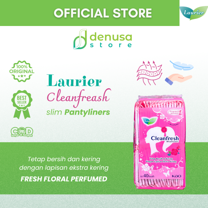 LAURIER Cleanfresh Slim Pantyliners Fresh Floral Perfumed isi 40