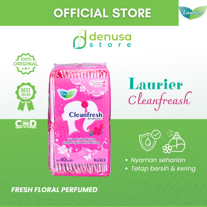 LAURIER Cleanfresh Slim Pantyliners Fresh Floral Perfumed isi 40