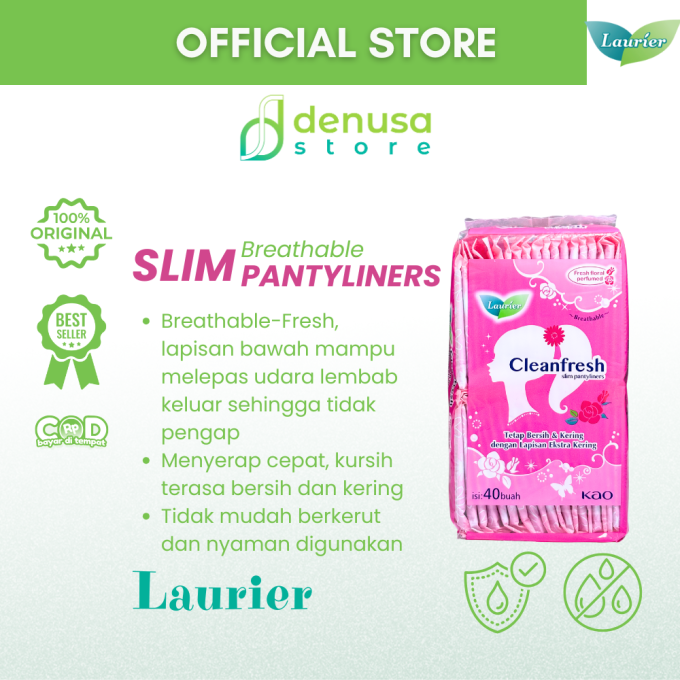 LAURIER Cleanfresh Slim Pantyliners Fresh Floral Perfumed isi 40