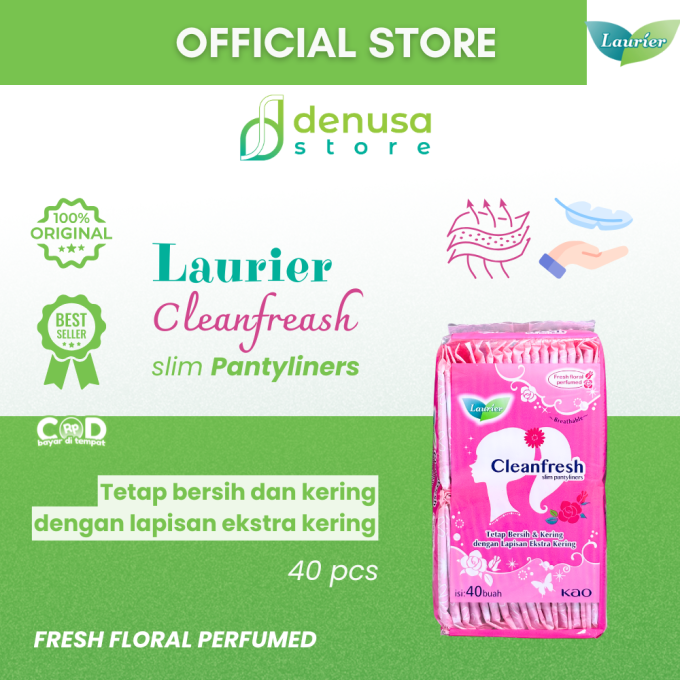 LAURIER Cleanfresh Slim Pantyliners Fresh Floral Perfumed isi 40