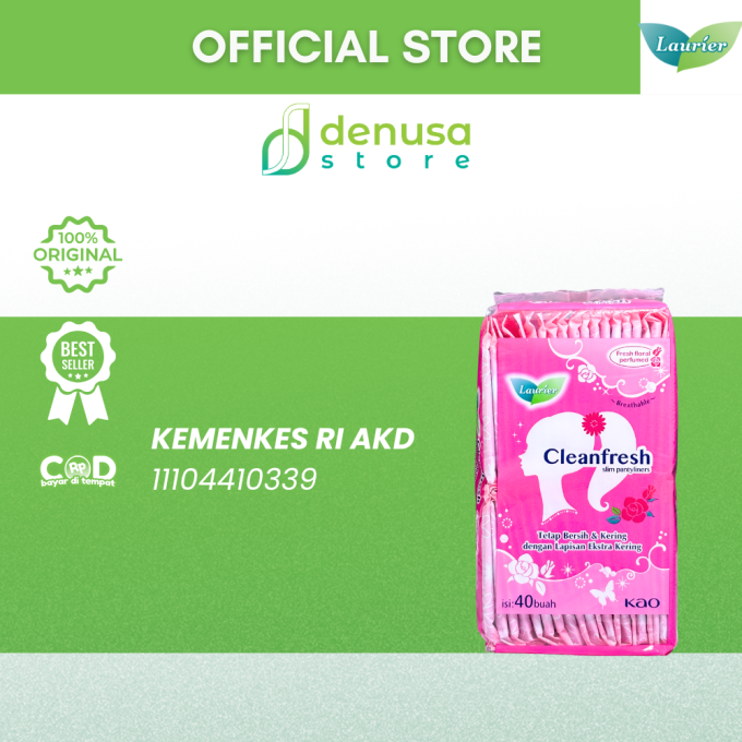 LAURIER Cleanfresh Slim Pantyliners Fresh Floral Perfumed isi 40