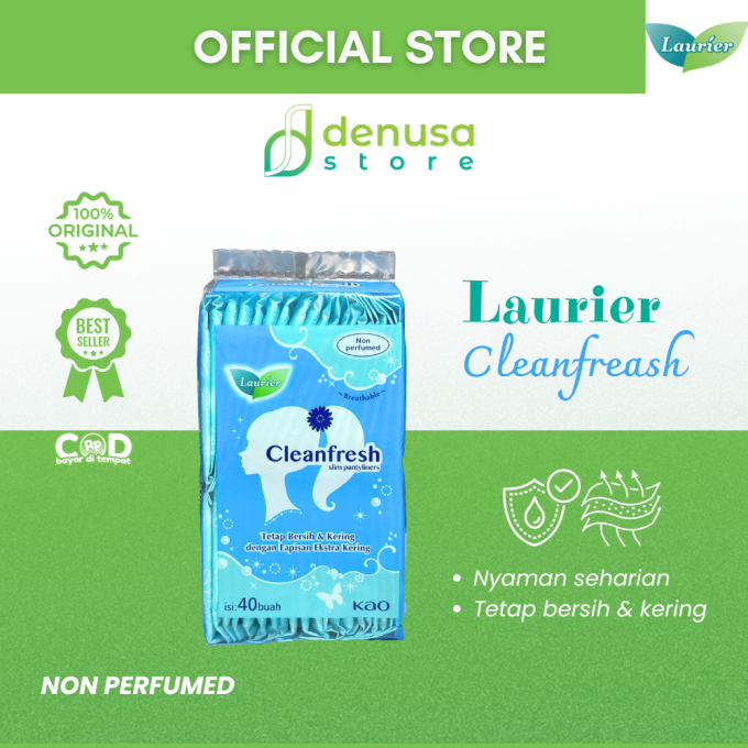 LAURIER Cleanfresh Slim Pantyliners Non Perfumed isi 40