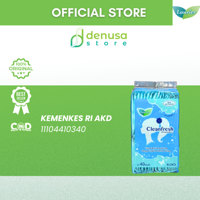 LAURIER Cleanfresh Slim Pantyliners Non Perfumed isi 40
