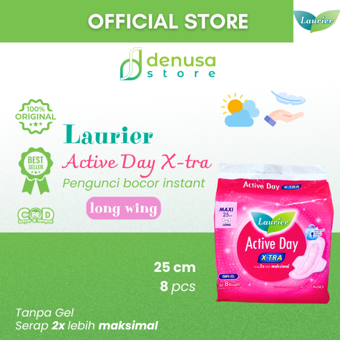LAURIER Active Day X-tra Long Wing Maxi 25cm isi 8