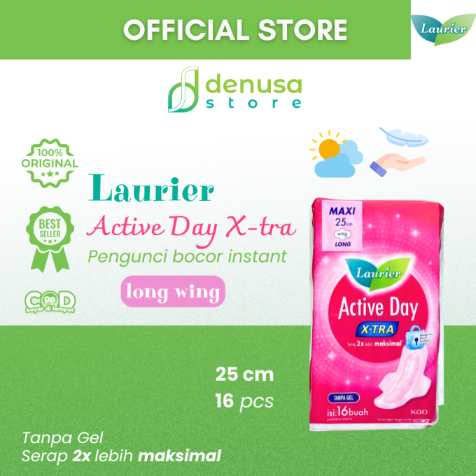 LAURIER Active Day X-tra Long Wing Maxi 25cm isi 16