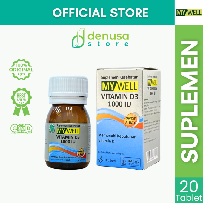 MY WELL Vitamin D3 1000 IU 20 Tablet Salut Selaput