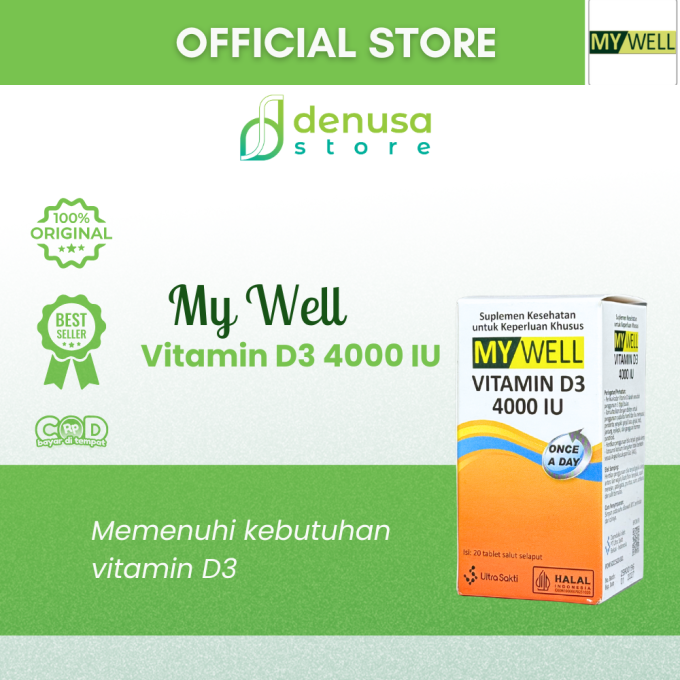 MY WELL Vitamin D3 4000 IU 20 Tablet Salut Selaput
