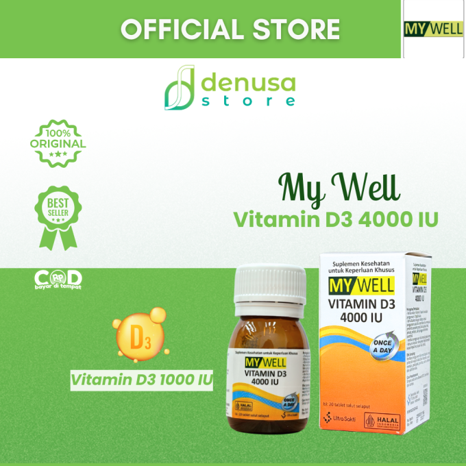 MY WELL Vitamin D3 4000 IU 20 Tablet Salut Selaput