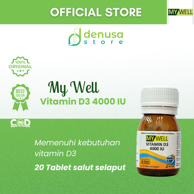 MY WELL Vitamin D3 4000 IU 20 Tablet Salut Selaput