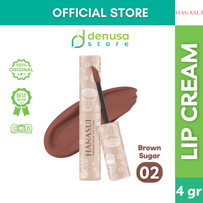 HANASUI Mattedorable Lip Cream Boba Edition 02 Brown Sugar 4 g