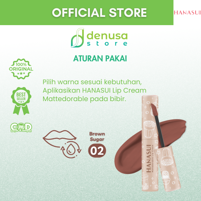 HANASUI Mattedorable Lip Cream Boba Edition 02 Brown Sugar 4 g