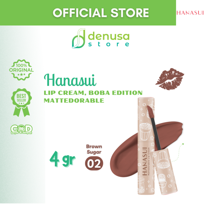 HANASUI Mattedorable Lip Cream Boba Edition 02 Brown Sugar 4 g