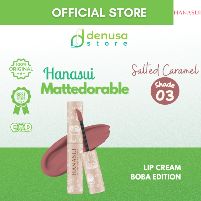 HANASUI Mattedorable Lip Cream Boba Edition 03 Salted Caramel 4 g