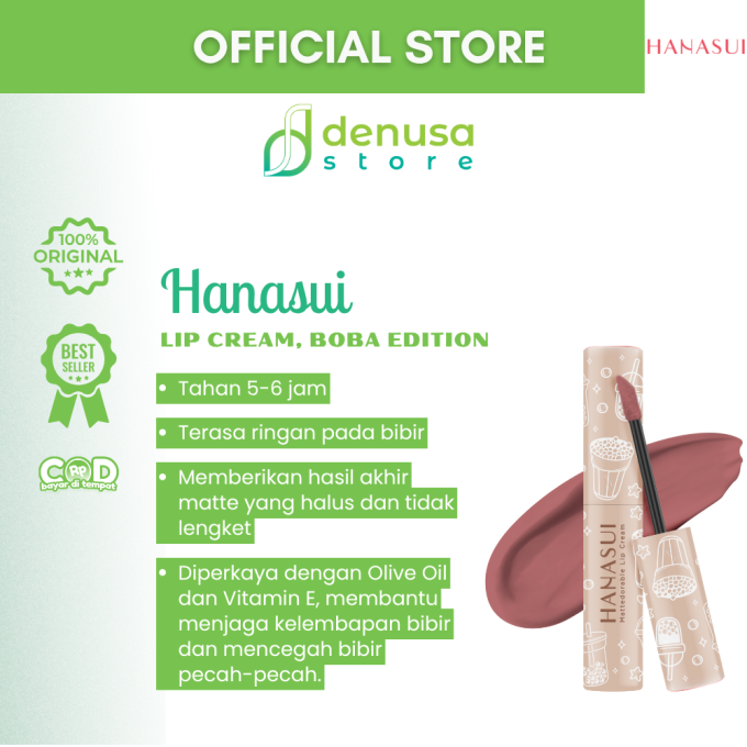 HANASUI Mattedorable Lip Cream Boba Edition 03 Salted Caramel 4 g