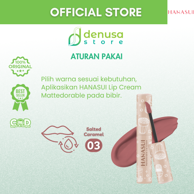 HANASUI Mattedorable Lip Cream Boba Edition 03 Salted Caramel 4 g