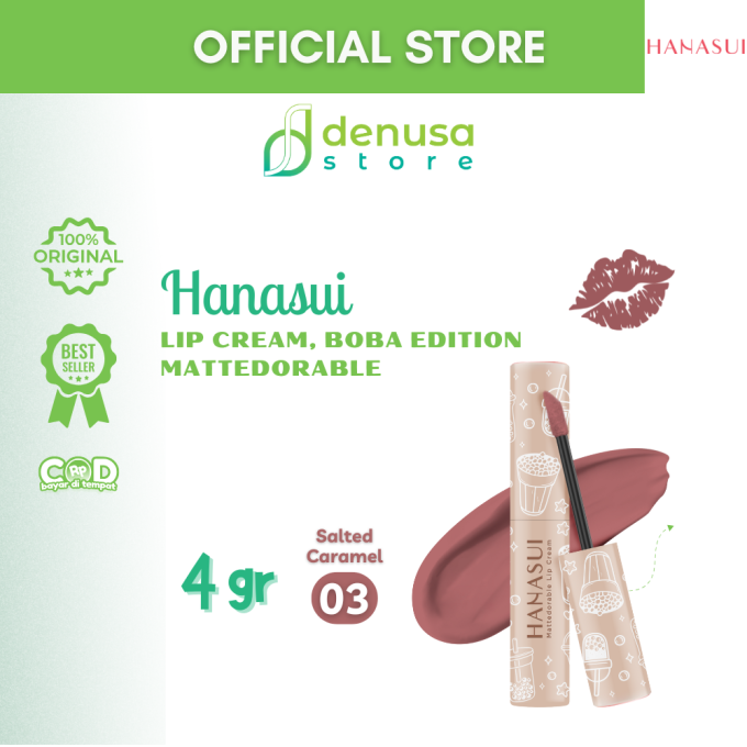 HANASUI Mattedorable Lip Cream Boba Edition 03 Salted Caramel 4 g