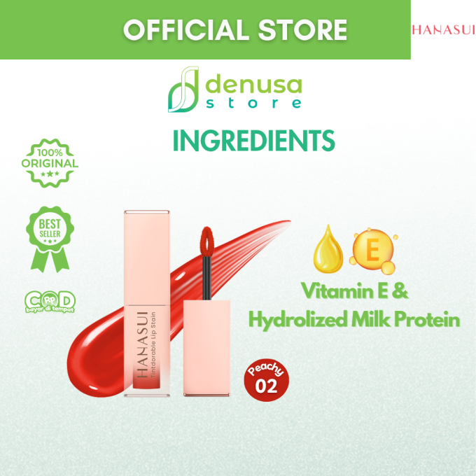 HANASUI Tintdorable Lip Stain 02 Peachy 3.5 g