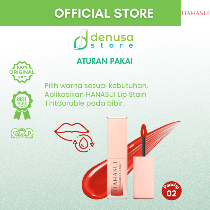 HANASUI Tintdorable Lip Stain 02 Peachy 3.5 g