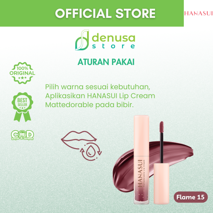 HANASUI Mattedorable Lip Cream 15 Flame 4 g